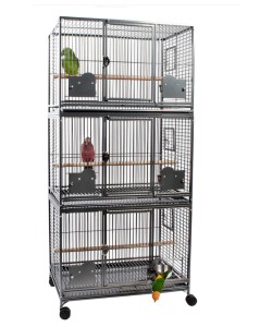 Parrot-Supplies Parrot Triple Breeding Cage Or Display Parrot Cage - Black Parrot-Supplies Parrot Triple Breeding Cage Or Display Parrot Cage - Black