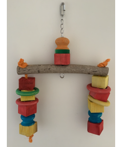 Parrot-Supplies Double Down Wood and Rope Parrot Toy