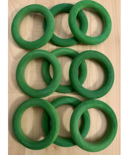 Parrot-Supplies Green Coloured Wood Hoops Parrot Toy Making Parts Pack Of 9