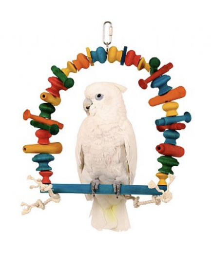 Zoo-Max Wooden Blocks Arch Parrot Swing - Medium