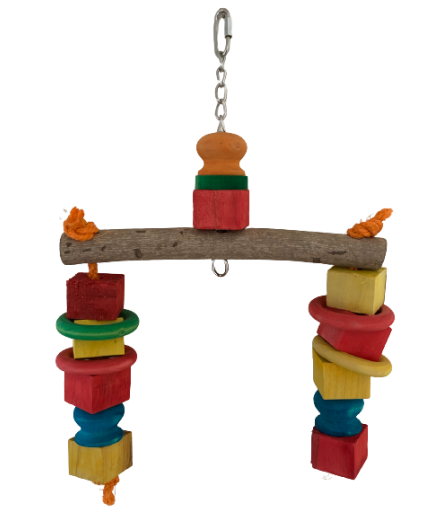 Parrot-Supplies Double Down Wood and Rope Parrot Toy