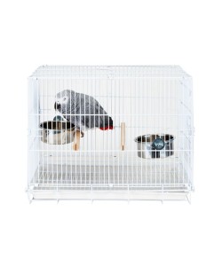 Liberta Parrot Travel Cage, Holiday Cage, African Grey Travel Cage - White 