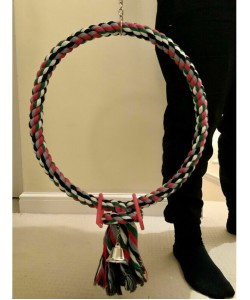 80cm Huge Coloured Rope Ring Parrot Swing, Macaw, Cockatoo Parrot Toy - BOGOF