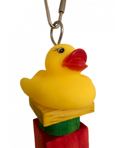Parrot-Supplies Ay Up Mi Duck Wood & Sisal Rope Parrot Toy