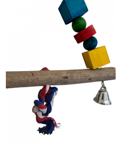 Parrot-Supplies Simple Wood & Metal Swing Parrot Toy With Bells