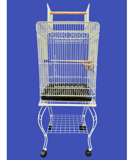 Parrot-Supplies Hawaii Parrot Cage With Stand White