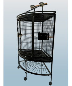 Parrot-Supplies Louisiana Corner Parrot Cage With Play Top Black