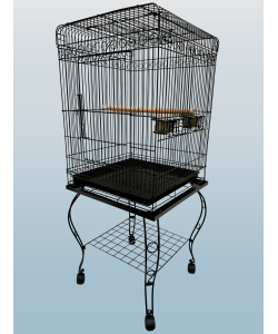 Parrot-Supplies Hawaii Parrot Cage With Stand Black