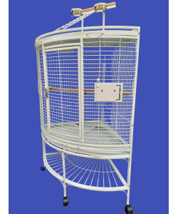 Parrot-Supplies Louisiana Corner Parrot Cage With Play Top White
