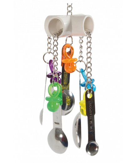 Parrot-Supplies Spoon Clacker Stainless Steel Metal Parrot Toy