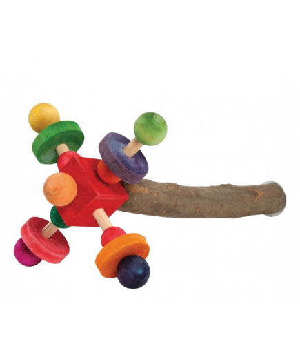 Parrot-Supplies Wooden Twirler Perch Spinning Parrot Toy Large