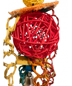 Parrot-Supplies Giant Vine Ball & Willow Rings Colourful Chew Parrot Toy Parrot-Supplies Giant Vine Ball & Willow Rings Colourful Chew Parrot Toy