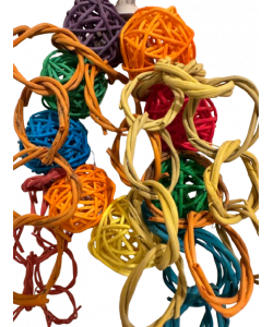 Parrot-Supplies Munch Balls Woven Vine Wreath With Willow Rings Toy Parrot-Supplies Munch Balls Woven Vine Wreath With Willow Rings Toy