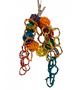 Parrot-Supplies Munch Balls Woven Vine Wreath With Willow Rings Toy Parrot-Supplies Munch Balls Woven Vine Wreath With Willow Rings Toy