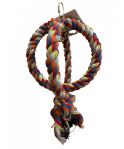 Parrot-Supplies Rope Sphere Swing With Bell Medium Parrot Toy