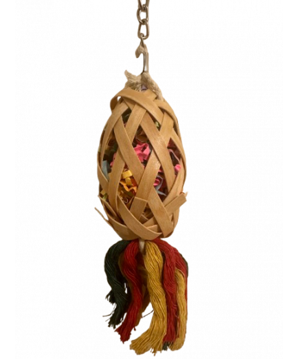 Parrot-Supplies Pineapple Pinata Natural Woven Palm Leaf Foraging Parrot Toy