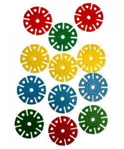 Parrot-Supplies Coloured Plastic Disc Flowers - Parrot Toy Making Parts - 12 Pack