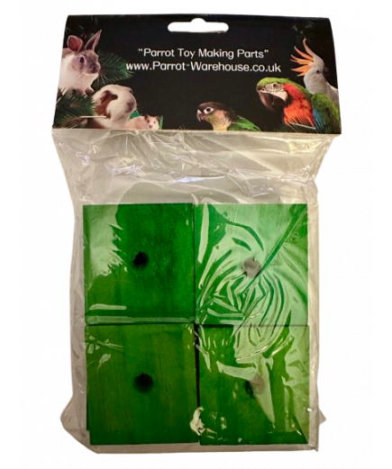 Parrot-Supplies Coloured Green Wood Slats Medium - Parrot Toy Making Parts - Pack of 12