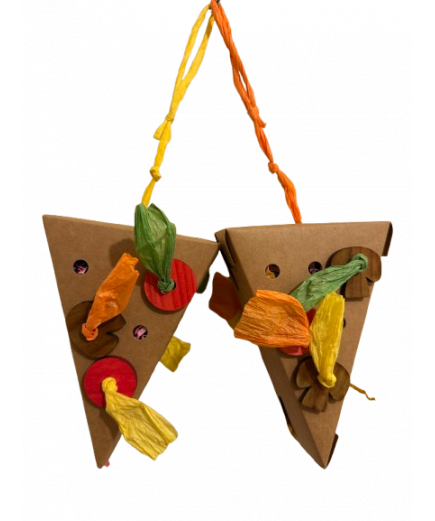 Parrot-Supplies Double Pizza Foraging Cardboard Boxes Parrot Toy