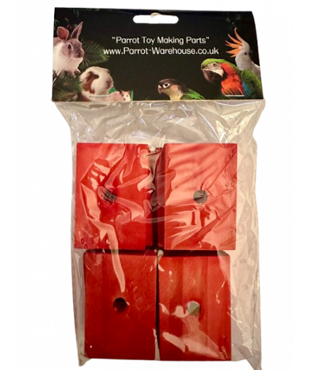 Parrot-Supplies Coloured Red Wood Slats Large - Parrot Toy Making Parts - Pack Of 12