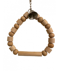 Parrot-Supplies Simple Neutral Wood Parrot Swing Toy