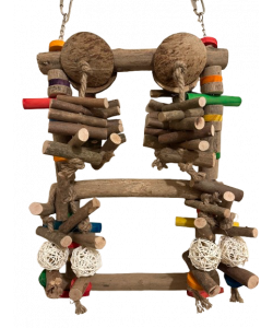 Parrot-Supplies Mega Natural Wood Activity Climbing Swing XL Parrot Toy Parrot-Supplies Mega Natural Wood Activity Climbing Swing XL Parrot Toy