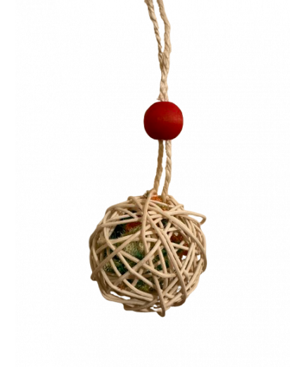 Parrot-Supplies Woven Vine Ball Filled With Loofah Foraging Parrot Toy