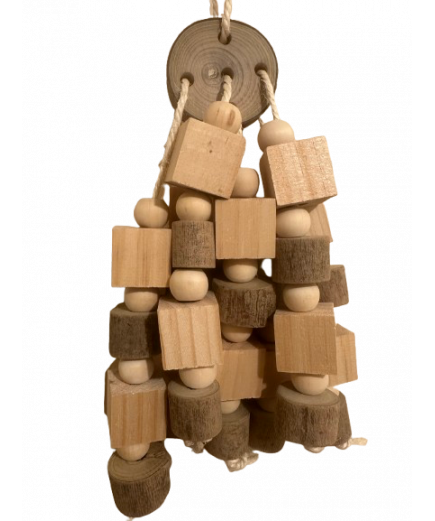 Parrot-Supplies Neutral and Natural Woodland Blocks Stacker Parrot Toy