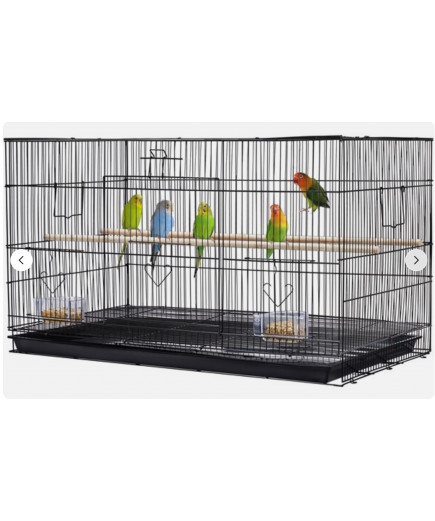 Small Bird Flight Cage, Budgie, Cockatiel, Finch Etc - Black