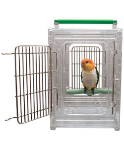 Perch and Go Acrylic Carrier for Pet Birds and Parrots