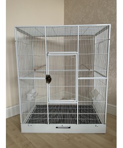 Parrot-Supplies Florida Bird Cage With Stand - White