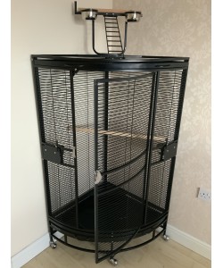 Parrot-Supplies Orlando Premium Play Top Corner Parrot Cage - Black