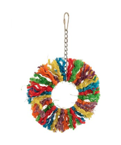 Rainbow Sisal Ring Rope Parrot Toy