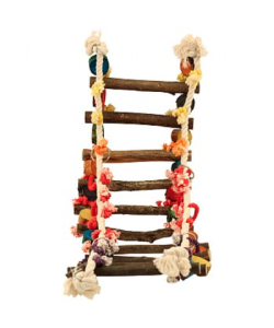 Jungle Wood and Rope Ladder Parrot Toy