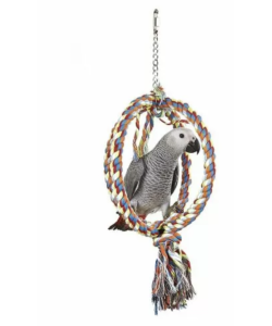 Adventure Bound Cotton Rope Sphere Parrot Toy Swing