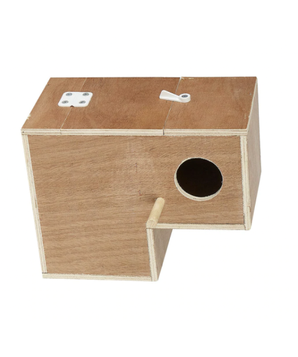 Lovebird L-Shaped Wooden Nest Box