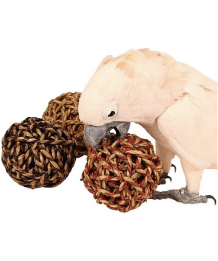 Giant Sea Grass Ball Parrot Chew Toy - Pack of 3