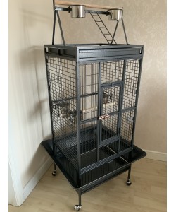 Parrot-Supplies New York Premium Play Top Parrot Cage - Black