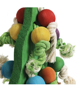 Chunky Wooden Christmas Tree Parrot Toy
