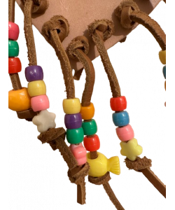 Parrot-Supplies Leather Heart With Plastic Beads Parrot Toy Parrot-Supplies Leather Heart With Plastic Beads Parrot Toy