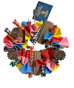 Parrot-Supplies Magical Fun Colourful Card, Woven Leaf & Foam Ring Parrot Toy Parrot-Supplies Magical Fun Colourful Card, Woven Leaf & Foam Ring Parrot Toy