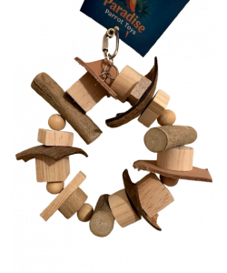 Parrot-Supplies Naturals Wood & Leather Cluster Ring Parrot Toy Parrot-Supplies Naturals Wood & Leather Cluster Ring Parrot Toy