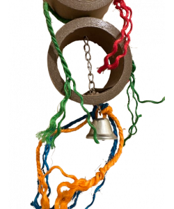 Parrot-Supplies Triple Chunky Card Rings With Sisal Rope Parrot Toy Parrot-Supplies Triple Chunky Card Rings With Sisal Rope Parrot Toy