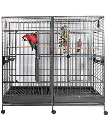 Rainforest Cages Nova 2 Large Parrot Cage with Divider - Antique