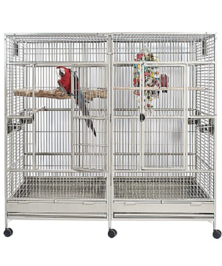Rainforest Cages Nova 2 Large Parrot Cage With Divider - Stone