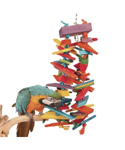 Rainbow Tower Wood and Rope Parrot Toy