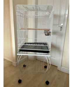 Parrot-Supplies Hawaii Bird Cage With Stand - White