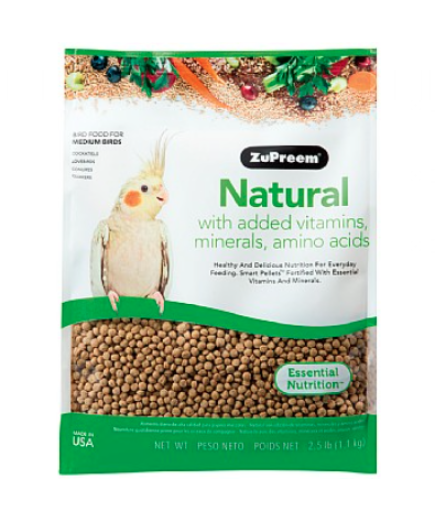 ZuPreem Natural Medium - Complete Food for Cockatiels - 2.5lb - BOGOF