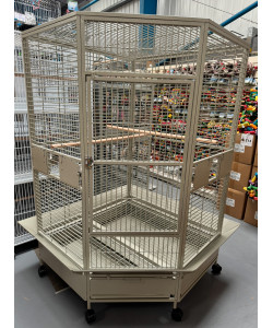 Parrot-Supplies Denver XL Macaw Corner Parrot Cage - Stone