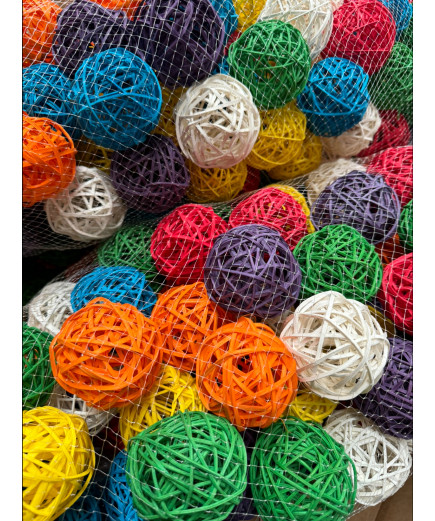 Giant Multi Coloured Munch Balls Parrot Toys! (Pack Of 75) 7.5cm Diameter